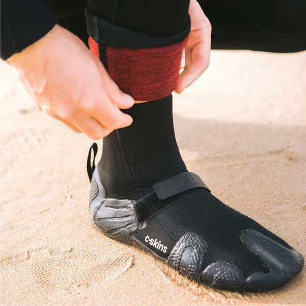 2026 C-Skins Wired 5mm Hidden Split Toe Wetsuit Boots C-BOWI5HST - Black